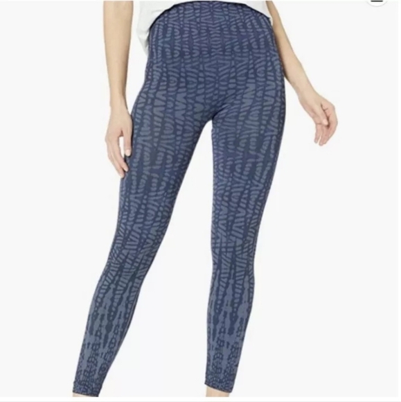 Spanx Look At Me Now High Rise Leggings Women’s Med Indigo Geo Seamless Pull On - Picture 1 of 6